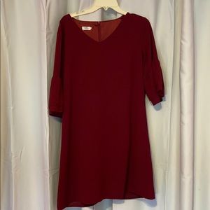 Burgundy dress 3/4 sleeve